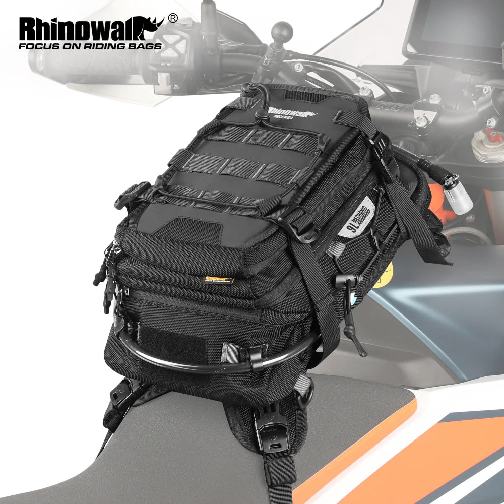 RhinoWalk 9L Motorcycle Tank Bag – Hydration Bladder, Waterproof Gear