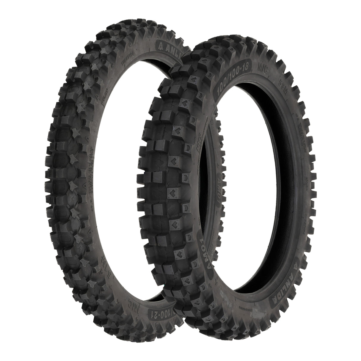 Anlida AM01 Tyre Set 80/100-21 Front & 100/100-18 Rear (NHS)