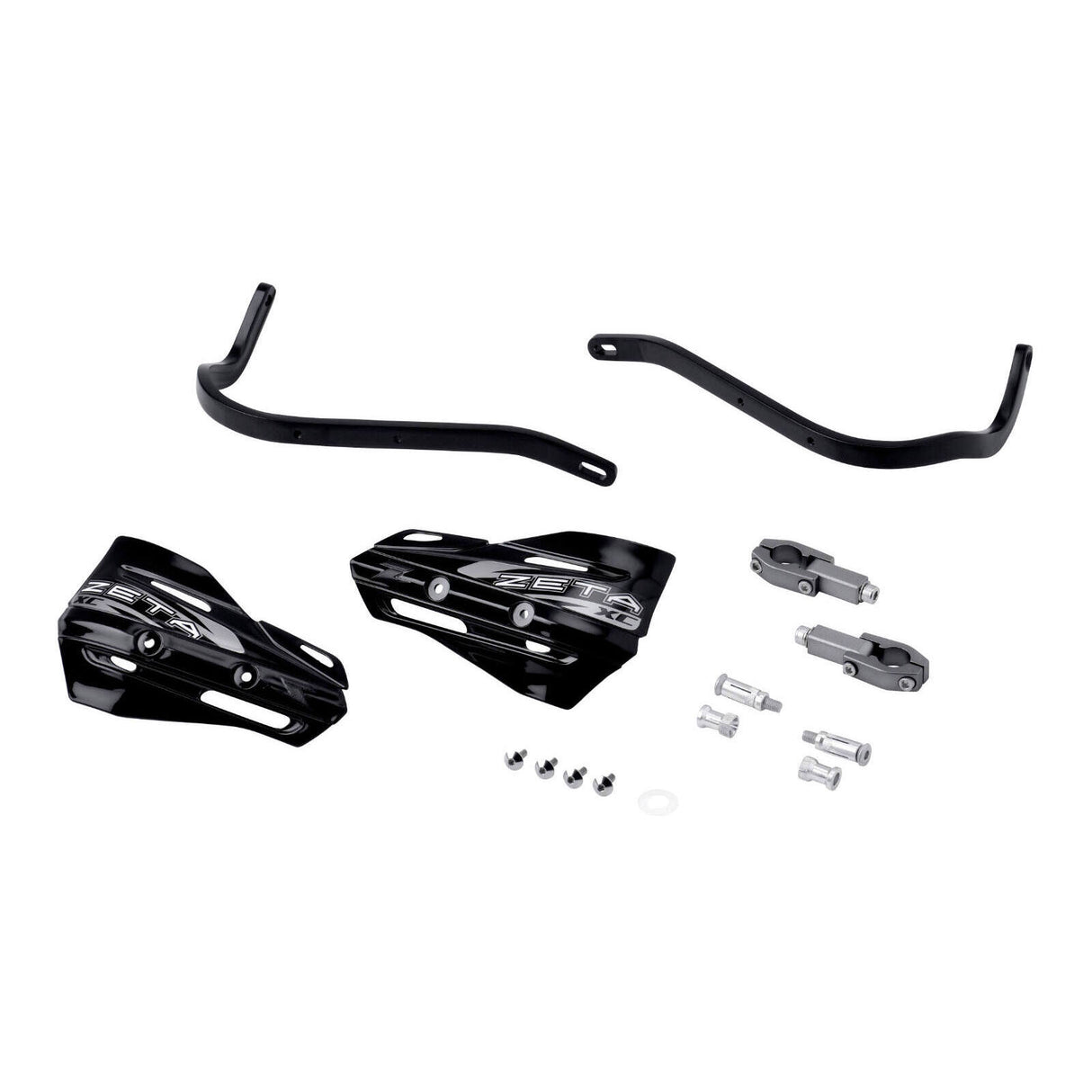 Zeta Armour XC Handguard Kit for 22.2mm Handlebars - Black / Black
