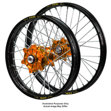 Load image into Gallery viewer, Black Excel Rims / Orange Haan Hubs Wheel Set -  KTM 1190R 2013-2016 / 1090-1290R 2017-On 21*2.15 / 18*4.25 OEM SIZE