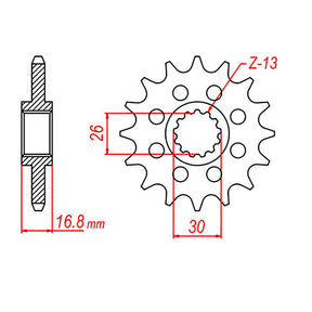 MTX 1269 Hornet Lightweight Steel Front Sprocket #520 (520 Conversion)