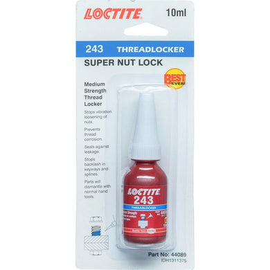 Loctite 243 Threadlocker Super Nut Lock Medium Strength Blue 10ml