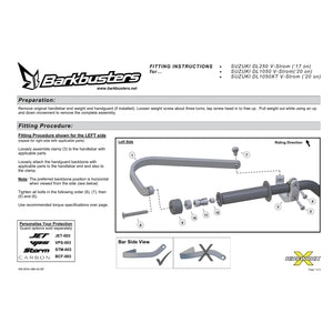 Barkbusters Handguards Suzuki V-Strom 250 '17-, V-Strom 1050 / XT '20 on