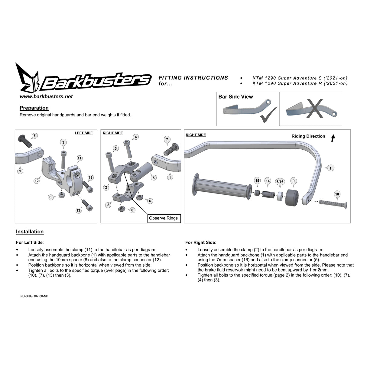 Barkbusters Handguards KTM 1290 Super ADV R/S '21-