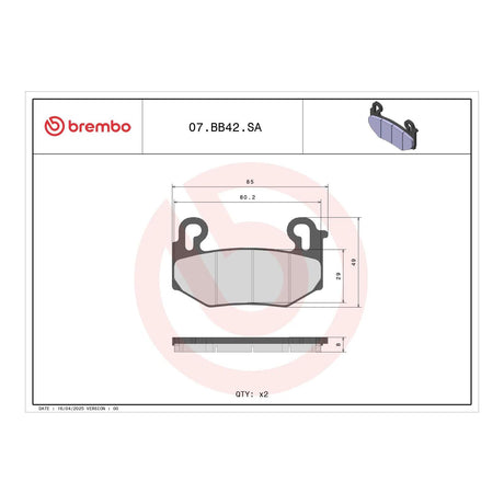 Brembo Prime Brake Pad Sinter Front 07BB42SA