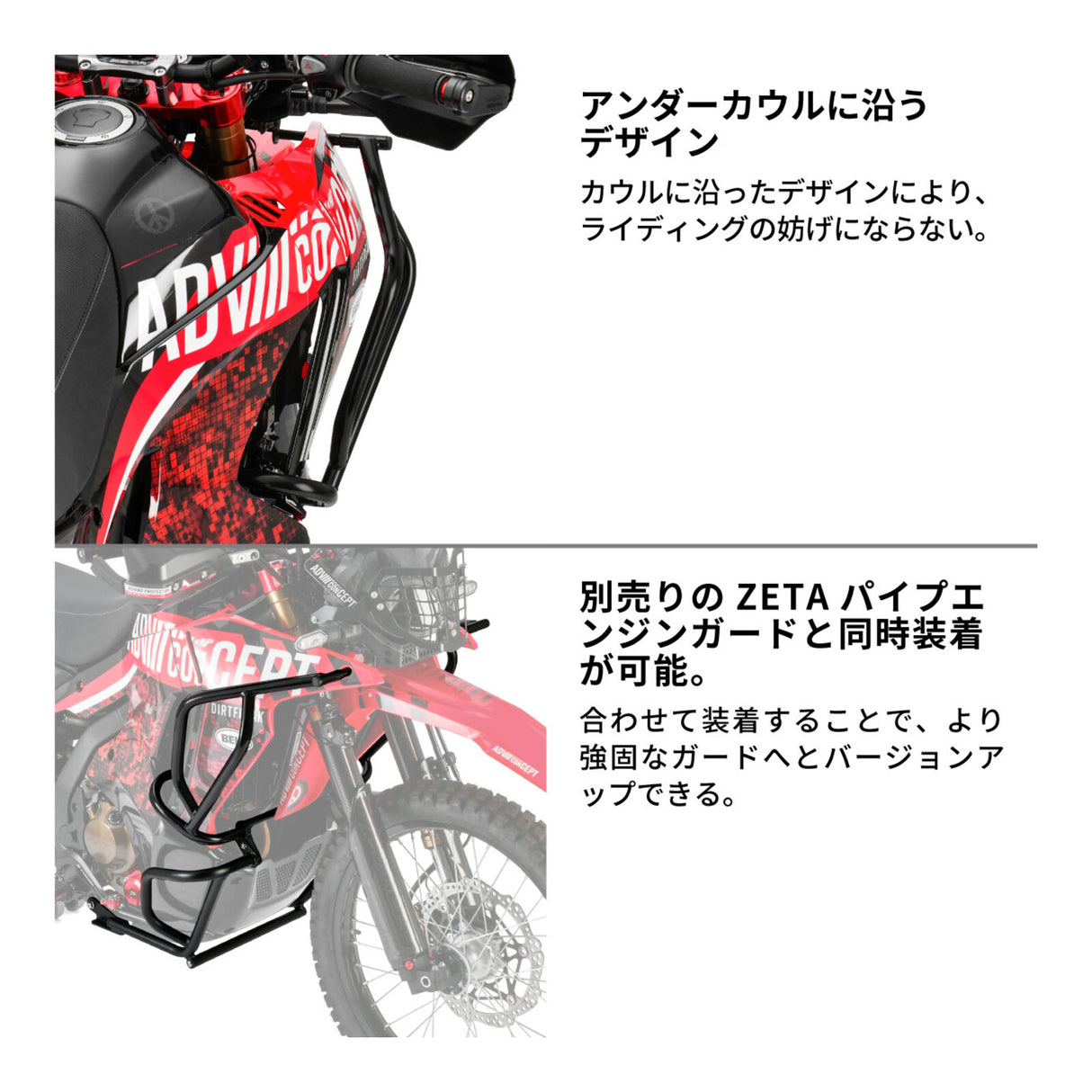 Zeta Pipe Tank Guard- Honda CRF250 Rally/S '21-