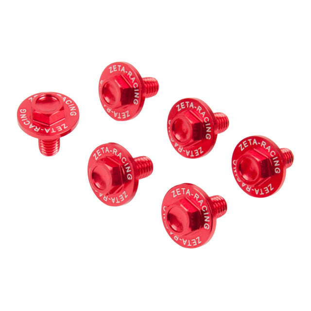 Zeta Fork Guard Bolt Set (6 Pack)- Kawasaki - Red