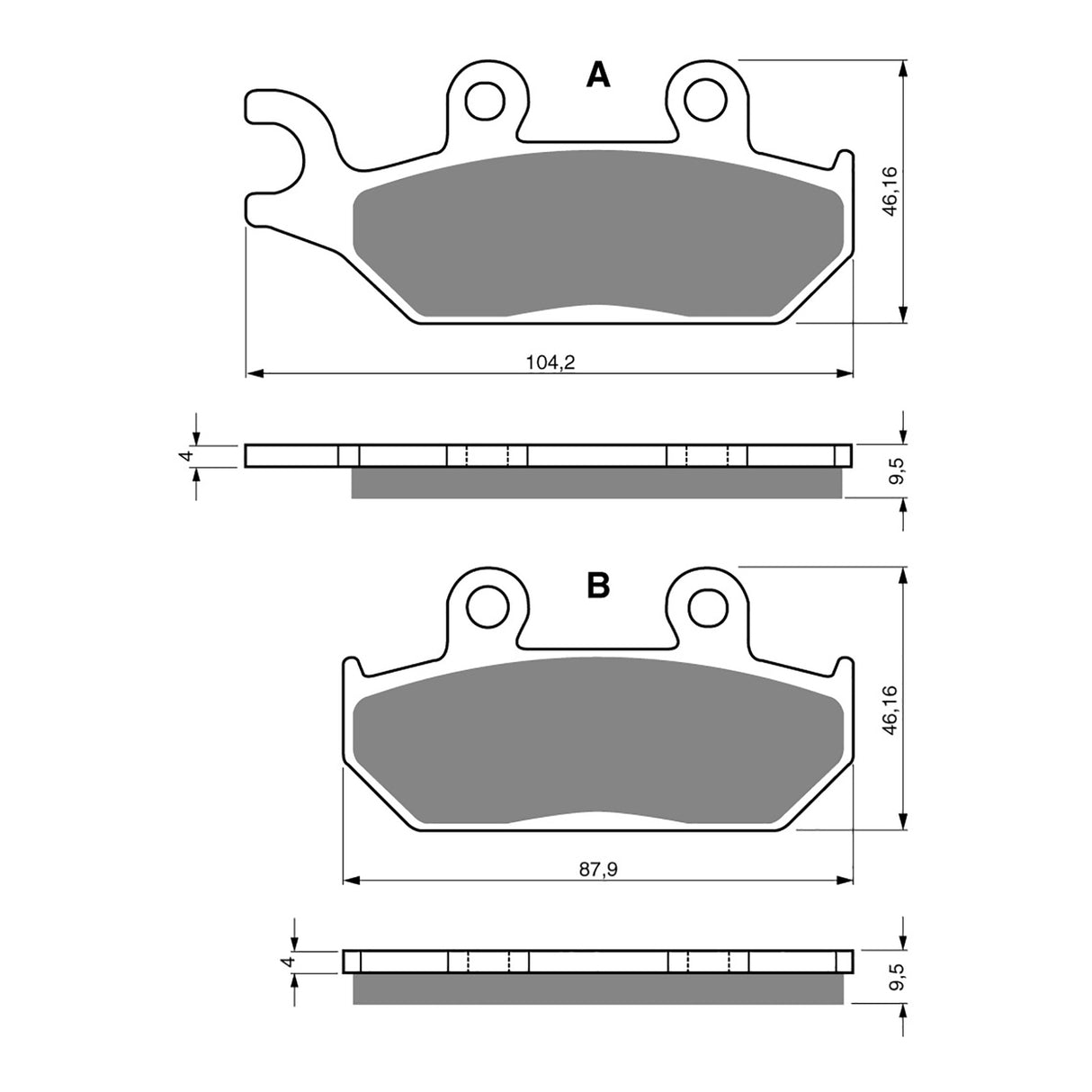 GOLDfren Brake Pads Sintered Sports GF033 - S3 (PR58)