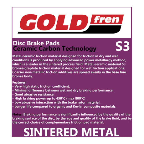 GOLDfren Brake Pads GF034 - S3