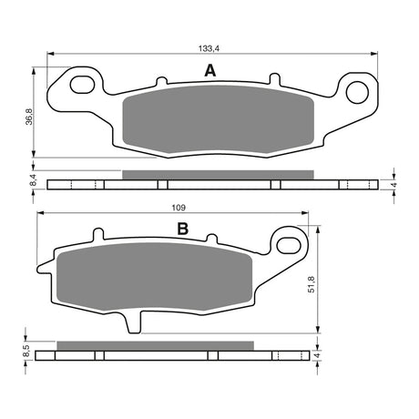 GOLDfren Brake Pads Sintered Sports GF124 - S3 ( PH194 )