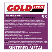 Load image into Gallery viewer, GOLDfren Brake Pads Sintered Sports GF148 - S3 ( PH231 )