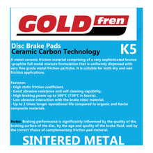Load image into Gallery viewer, GOLDfren Brake Pads Off-Road Racing GF226 - K5 ( PR348 )
