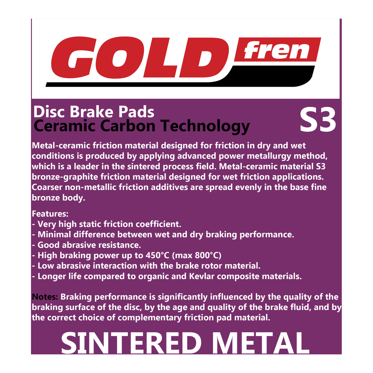 GOLDfren Brake Pads GF248 - S3