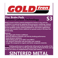 Load image into Gallery viewer, GOLDfren Brake Pads Sintered Sports GF275 - S3 ( PH398 )