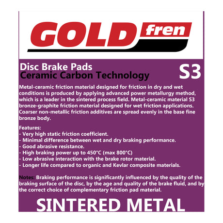 GOLDfren Brake Pads GF285 - S3
