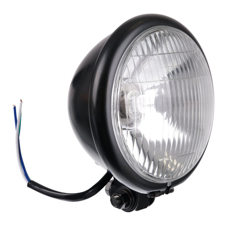 Whites Headlight Bates 5 3/4 Bottom Mount H4 60/55W Black