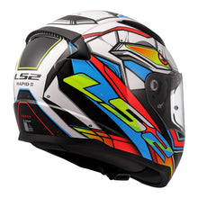 Load image into Gallery viewer, LS2 FF353 Rapid II XDron Helmet - White / Hi-Vis Orange / Blue