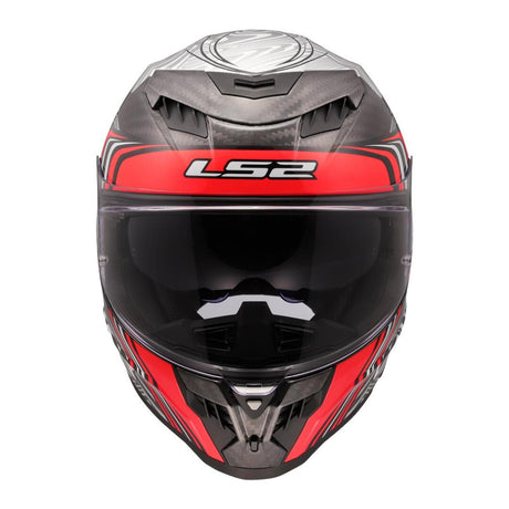 LS2 FF807 Dragon Carbon Enthum Helmet - Black / Red 06