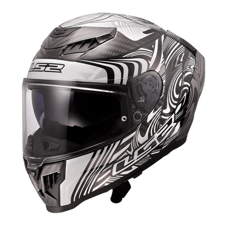 LS2 FF807 Dragon Carbon Enthum Helmet - Black / Silver 06