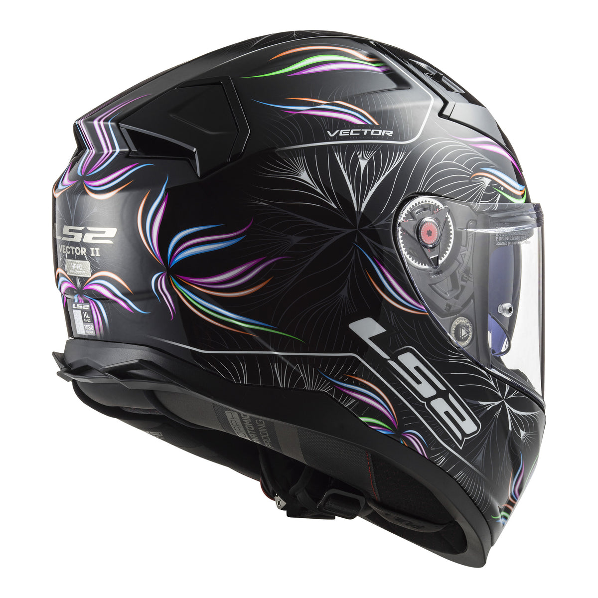 LS2 FF811 Vector II Tropical Helmet - Black / White 06