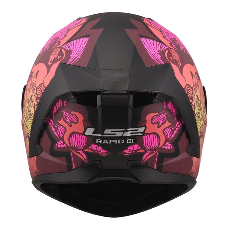 LS2 FF820 Rapid III Poppies Helmet - Black / Pink