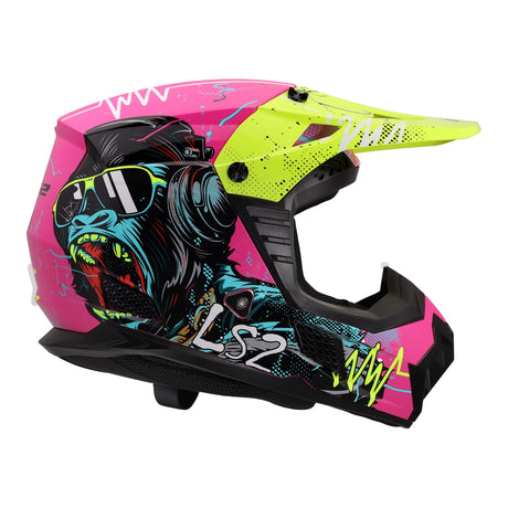 LS2 MX706J COZ Gorilla Junior Helmet - Gloss Purple