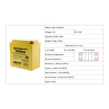 Load image into Gallery viewer, Motobatt Battery Quadflex AGM - MB16U