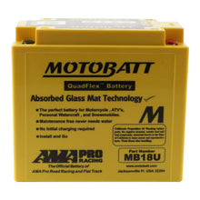 Load image into Gallery viewer, Motobatt Battery Quadflex AGM - MB18U