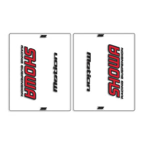 DRC Motion Front Fork Outer Decals- Showa - Clear/Red/Black