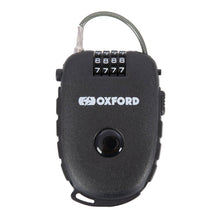 Load image into Gallery viewer, Oxford Retractable Combination Cable Lock 75cm - Black