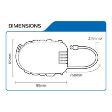 Load image into Gallery viewer, Oxford Retractable Combination Cable Lock 75cm - Black