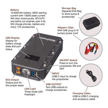 Load image into Gallery viewer, Rocky Creek MotoPressor Jump Starter 500AMP (UN3481)