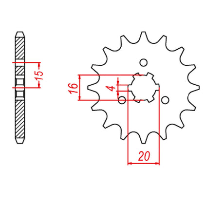 MTX 418 Steel Front Sprocket #428 (10-066)