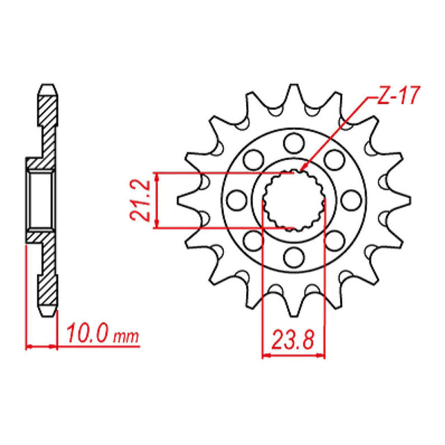 MTX 1443 Hornet Lightweight Steel Front Sprocket #520 (10B-443)