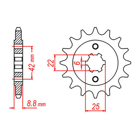 MTX 276 Steel Front Sprocket #520 (10-443)