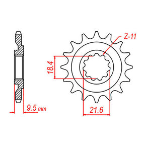 MTX 285 Steel Front Sprocket #520 (10-ML3)
