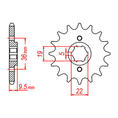 MTX 337 Steel Front Sprocket #520 (10-KA4)