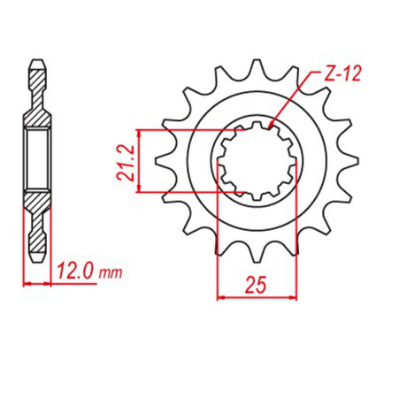 MTX 823 Hornet Lightweight Steel Front Sprocket #520 (10B-HQ6)