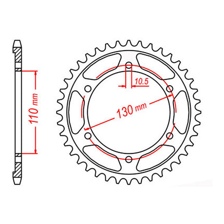 MTX 479 Steel Rear Sprocket #530 (11-198)