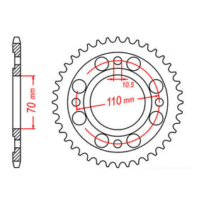 MTX 246 Steel Rear Sprocket #530 (11-413)
