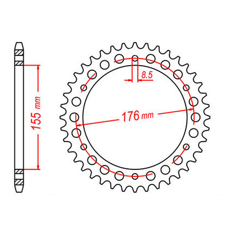 MTX 2011 Steel Rear Sprocket #530 (11-TR2)