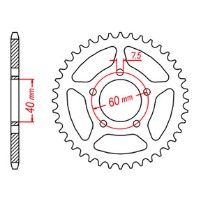 Sprocket Rear MTX 40T KTM 50 #415 11-KM3-42