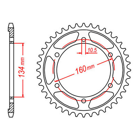 MTX 1307 Steel Rear Sprocket #525 (11-MBW)