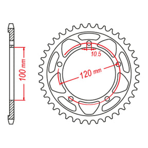 MTX 713 Steel Rear Sprocket #525 (11-713)