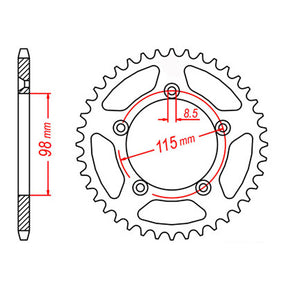 Rear Sprocket MTX Zero Alloy MX 894 50T #420 11A-KMX-50BLK