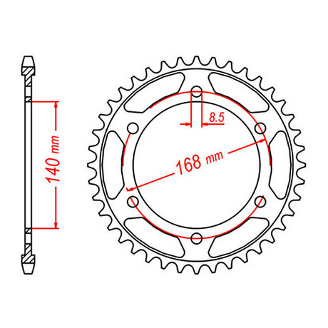 MTX 006 Steel Rear Sprocket #525 (11-006) (8.5mm)