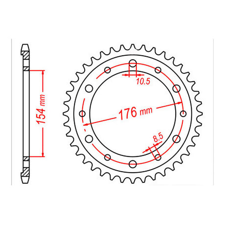 MTX 1340 Steel Rear Sprocket #530 (11-MT4)