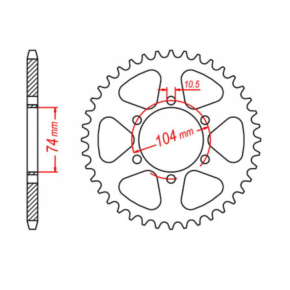 MTX 481 Steel Rear Sprocket #530 (11-165)