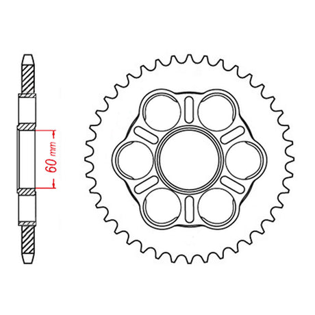 MTX 50801 Steel Rear Sprocket #525 (11-50801)
