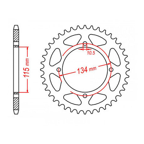 MTX 718 Steel Rear Sprocket #530 (11-718)